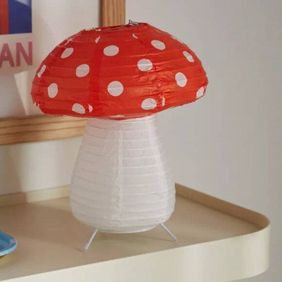NWT Urban Outfitters LED Paper Mushroom Lantern Light - Picture 1 of 6